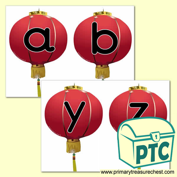 Chinese Lantern Themed Alphabet Cards