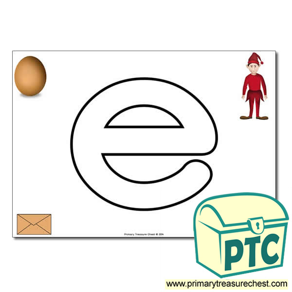 'e' Lowercase Bubble Letter A4 Poster containing high quality and realistic images