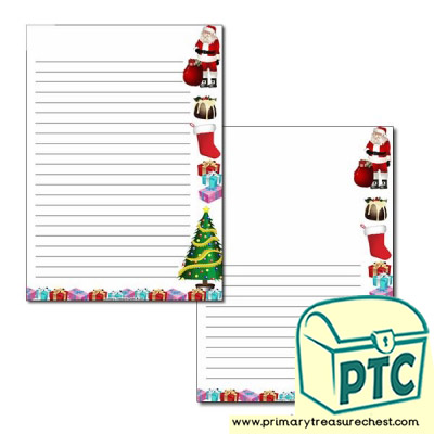 Christmas Page Border / Writing Frame (narrow  lines)