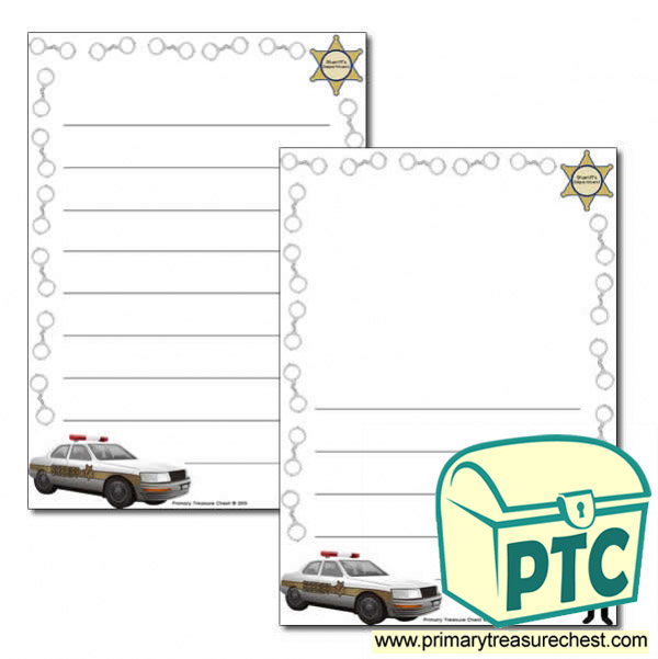 Sheriff Themed Page Border/Writing Frame (wide lines)