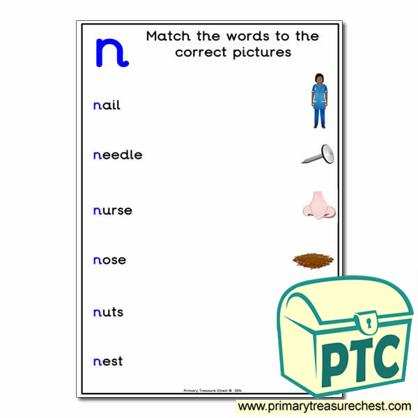 Match the 'n' Themed Words to the Pictures