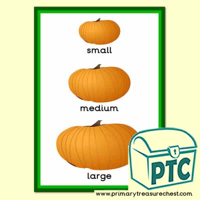 Pumpkin themed Sizes Poster