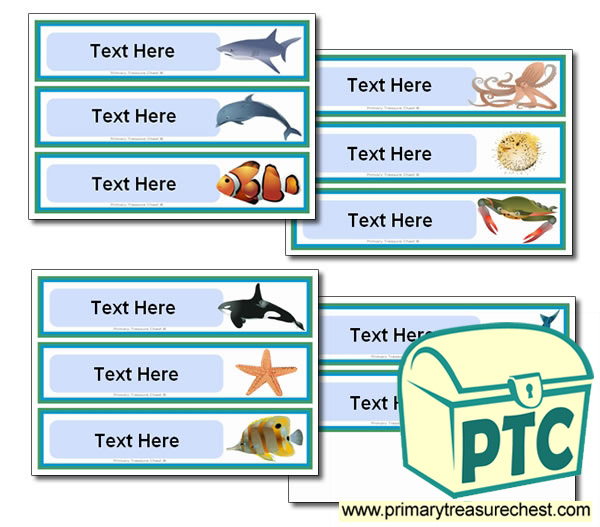 Various Sea Life Themed Pupil Drawer Labels (Large)