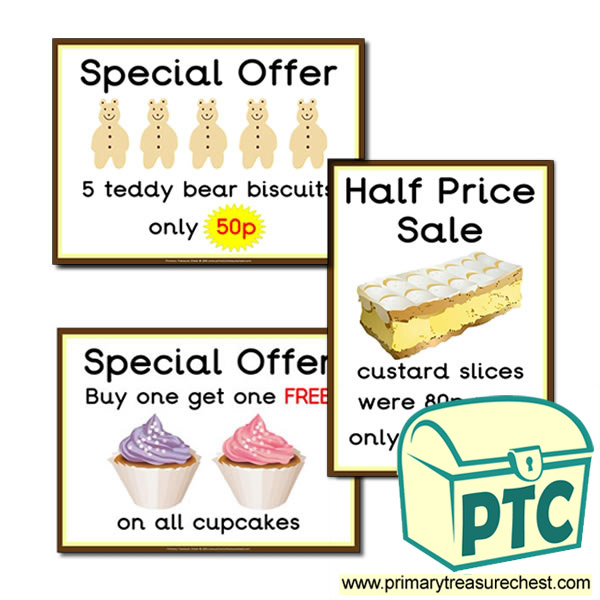 Role Play Cake Shop Special Offer Posters 21p to £99