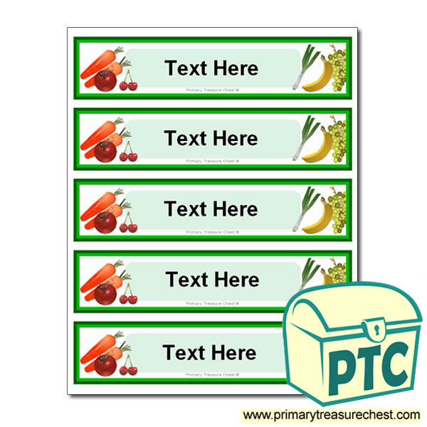 Fruit and Vegetable Themed Pupil Drawer Labels (Small)