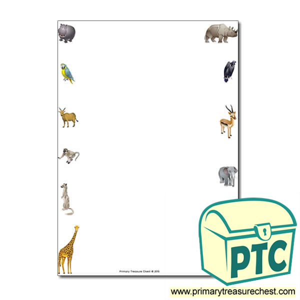 African Animals Themed Page Border/Writing Frame (no lines)