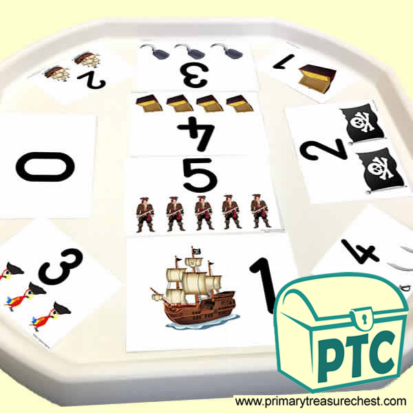 Pirate Themed Number Tuff Tray Cards