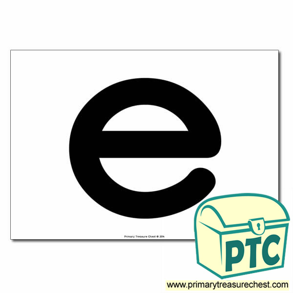'e' Lowercase Letter A4 poster  (No Images)
