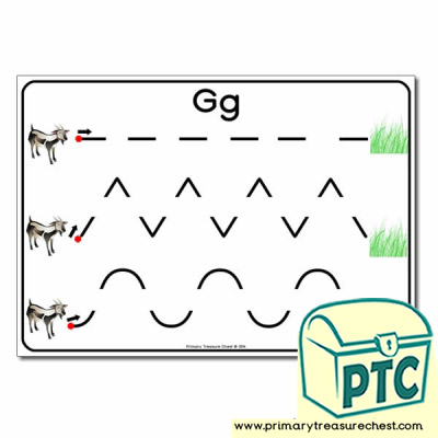 'Gg Themed Pre-Writing Patterns Activity Sheet