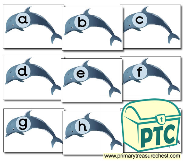 Dolphin Themed Phonic Sound Cards (a-i)