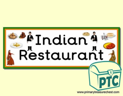 'Indian Restaurant' Display Heading/ Classroom Banner