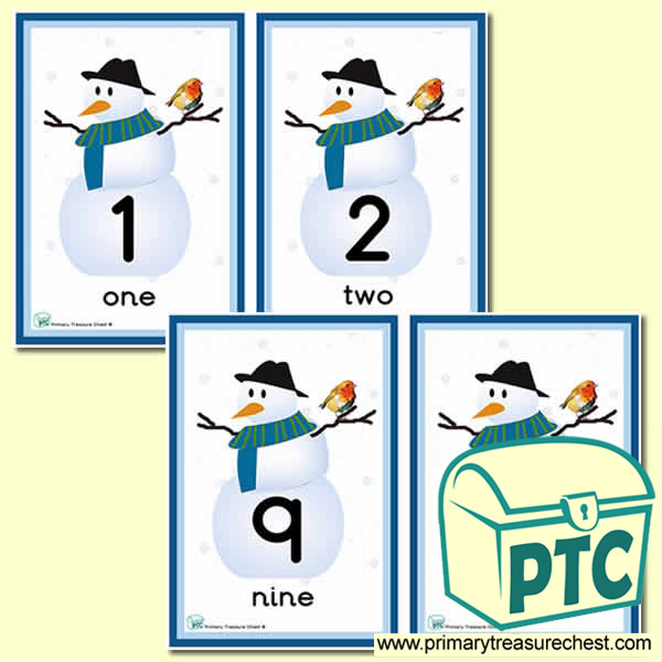 Snowman Themed Number Line 0 to 10
