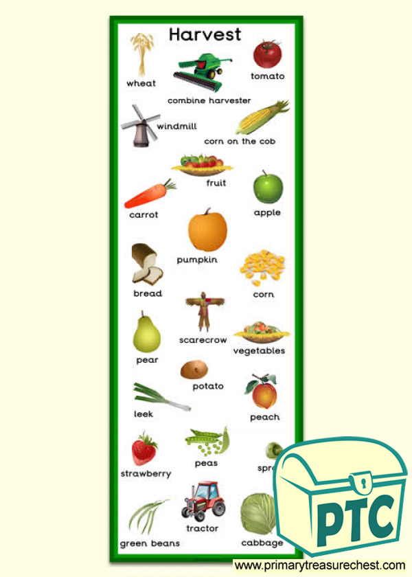 Harvest Key Topic Words Poster