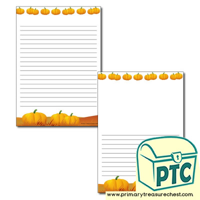 Pumpkin Page Border/Writing Frame (narrow lines)