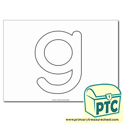 'g' Lowercase Bubble Letter A4 Poster - No Images