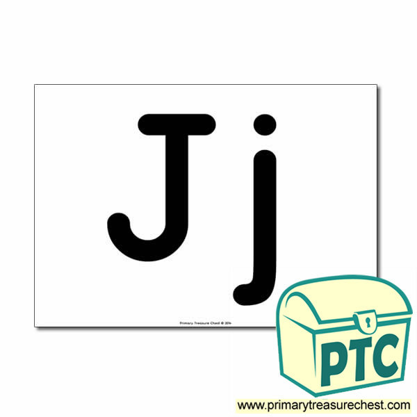 'Jj' Upper and Lowercase Letters A4 poster (No Images)