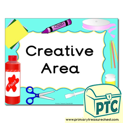 Creative area Classroom sign