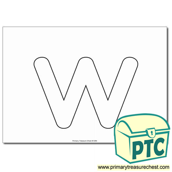 'w' Lowercase Bubble Letter A4 Poster - No Images