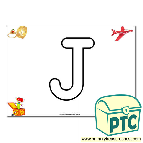 'J' Uppercase Bubble Letter A4 poster with high quality realistic images