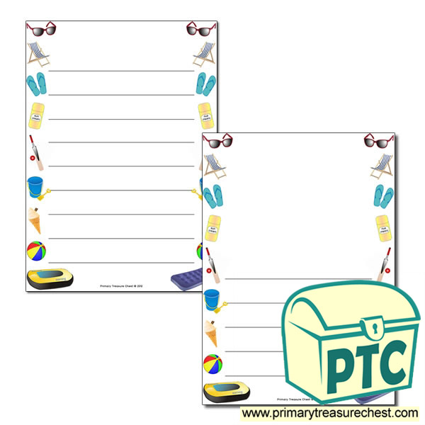 Seaside Shop Page Border/Writing Frame (wide lines)