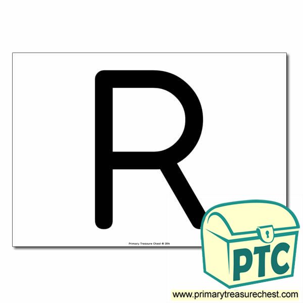 'R' Uppercase Letter A4 poster  (No Images)