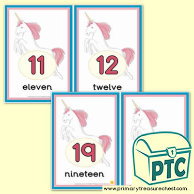 Unicorn Number Line 11-20 (with border) - Serenity the Sweet Dreams Resources