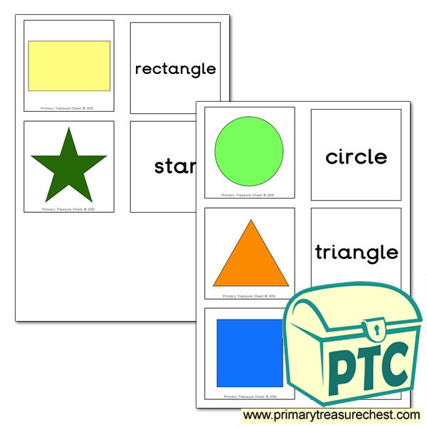 2D Shapes - Matching Cards with text