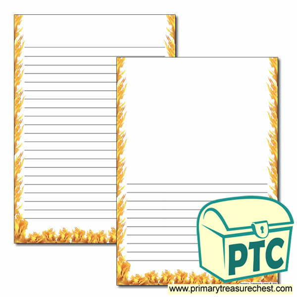 Fire Themed Page Border/Writing Frame (narrow lines)