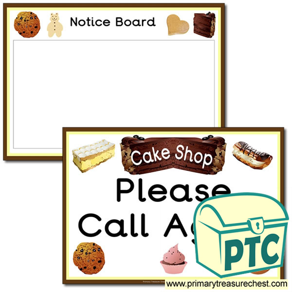Role Play Cake Shop Signs