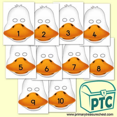 Pig Role Play Masks Numbered 1-10
