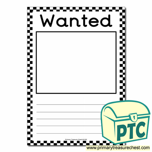 Role Play Police Department Blank Wanted Poster