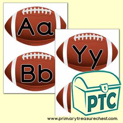 American Football Themed Alphabet Cards (upper and lower case)