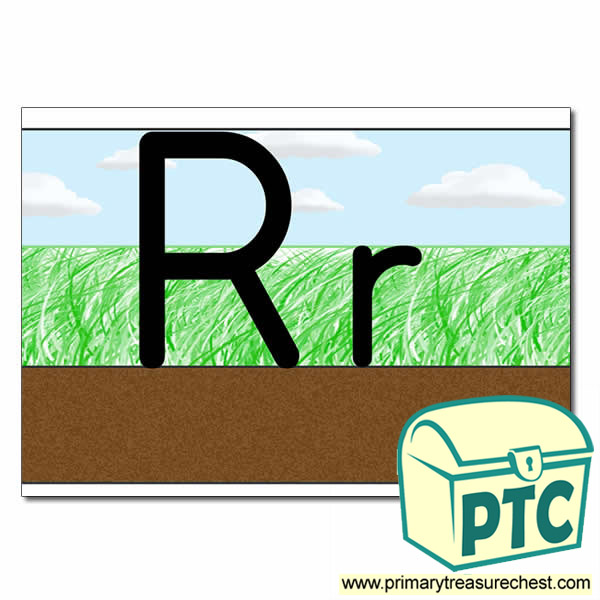 Letter 'Rr' Ground-Grass-Sky Letter Formation Sheet