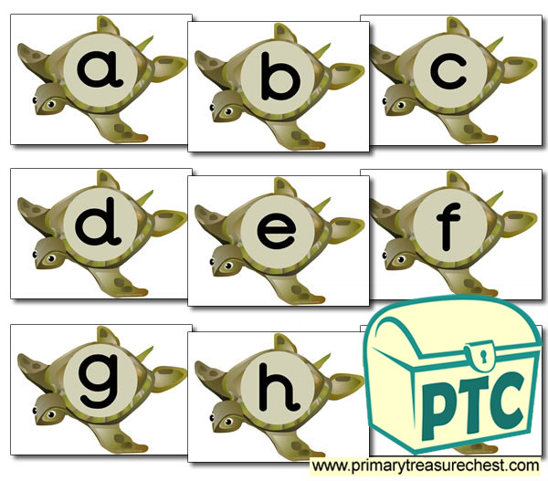 Turtle Themed Phonic Sound Cards (a-i)