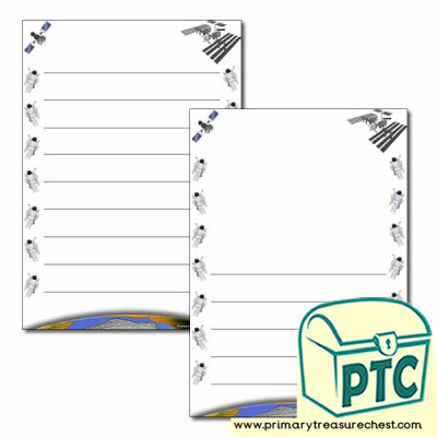 Space station/Outer Space Themed Page Borders/Writing Frames (wide lines)