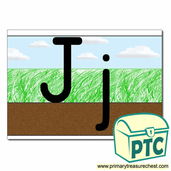 Letter 'Jj' Ground-Grass-Sky Letter Formation Sheet