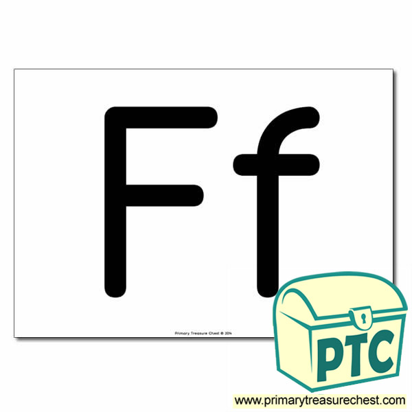 'Ff' Upper and Lowercase Letters A4 poster (No Images)