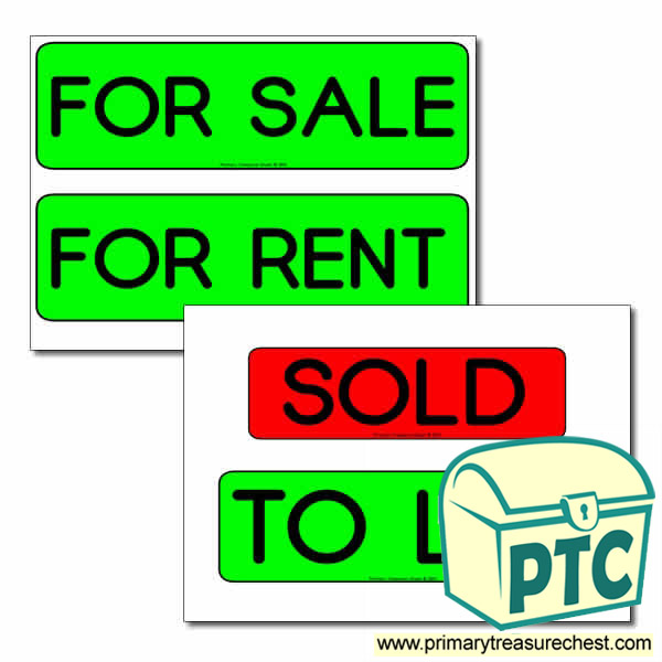Role Play Estate Agents For Sale Signs