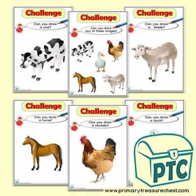 Farm Animal Themed ICT Challenge Cards