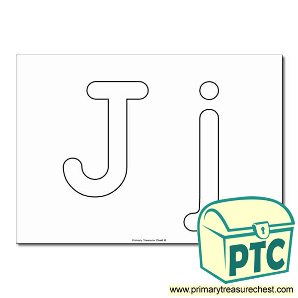  'Jj' Upper and Lowercase Bubble Letters A4 Poster - No Images.