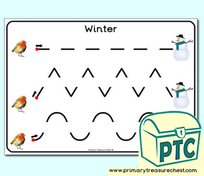 Winter themed Pre-Writing Activity Sheet
