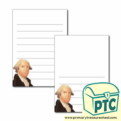 George Washington Themed Page Border/Writing Frame (wide lines)