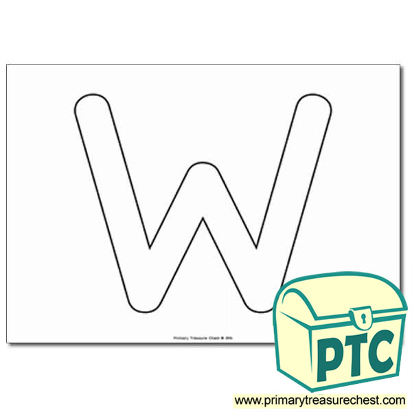 Uppercase Letter 'W' Bubble  A4 Poster - No Images. 