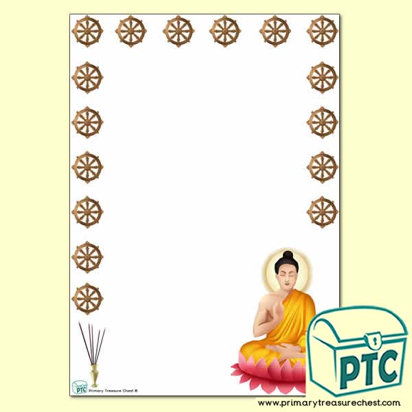 Buddhism Page Border/Writing Frame (no lines)