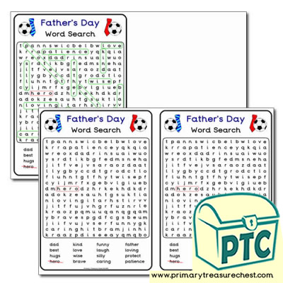 A5 Father's Day Word Search