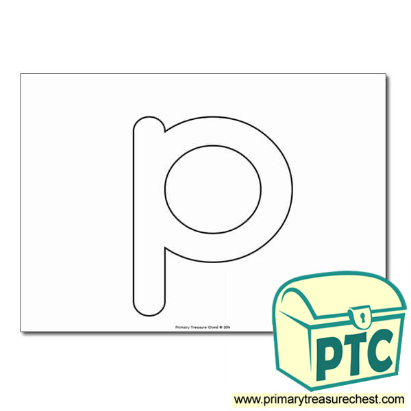 'p' Lowercase Bubble Letter A4 Poster - No Images