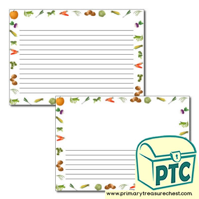 Vegetable Themed Landscape Page Borders/Writing Frames (narrow lines)
