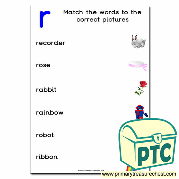 Match the 'r' Themed Words to the Pictures