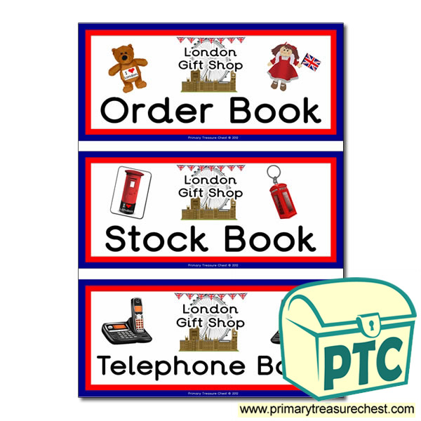 Role Play London Gift Shop Book labels