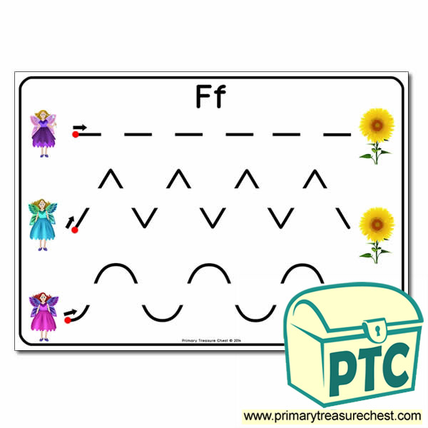 'Ff' Themed Pre-Writing Patterns Activity Sheet